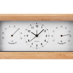 Present Time Karlsson Alarm Clock Neat Bamboo Rectangle